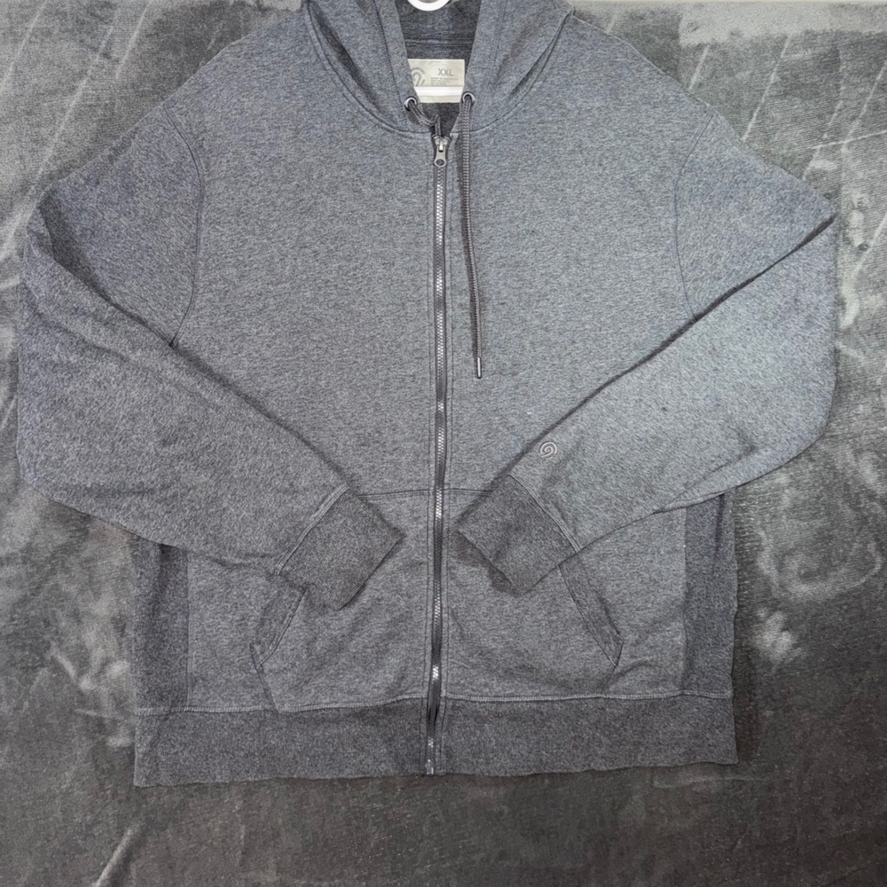 Mens XXL Champion C9 Full Zip Hoodie Gray Excellent Heathered Sweatshirt 814